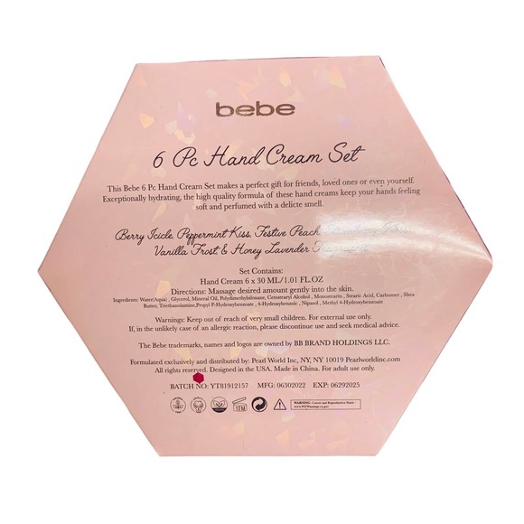 BEBE Happy Hands 6 PC Hand Cream Set -Vanilla Frost, Strawberry 1.01 fl oz Each - Picture 3 of 7